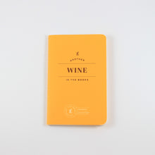Load image into Gallery viewer, Small yellow passport journal from Letterfolk with gold print that says "Another wine in the books"