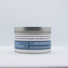 Load image into Gallery viewer, aquarius candle: aluminum tin candle with white and blue label