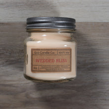 Load image into Gallery viewer, Eco candle company mason jar soy candle with screw top in wedded bliss scent from dearly beloved wedding gift box