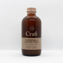 Load image into Gallery viewer, 8oz Bottle of Craft Moscow Mule Cocktail Syrup from W&amp;P on a white background