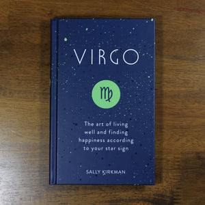 overhead view of book: "Virgo: The art of living well and finding happiness according to your star sign" by Sally Kirkman