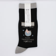 Load image into Gallery viewer, aquarius socks: black socks with grey accents