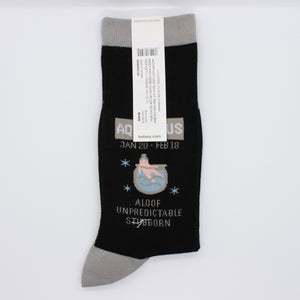 aquarius socks: black socks with grey accents